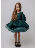 Long Sleeves Glitter Knee Length Flower Girl Dress